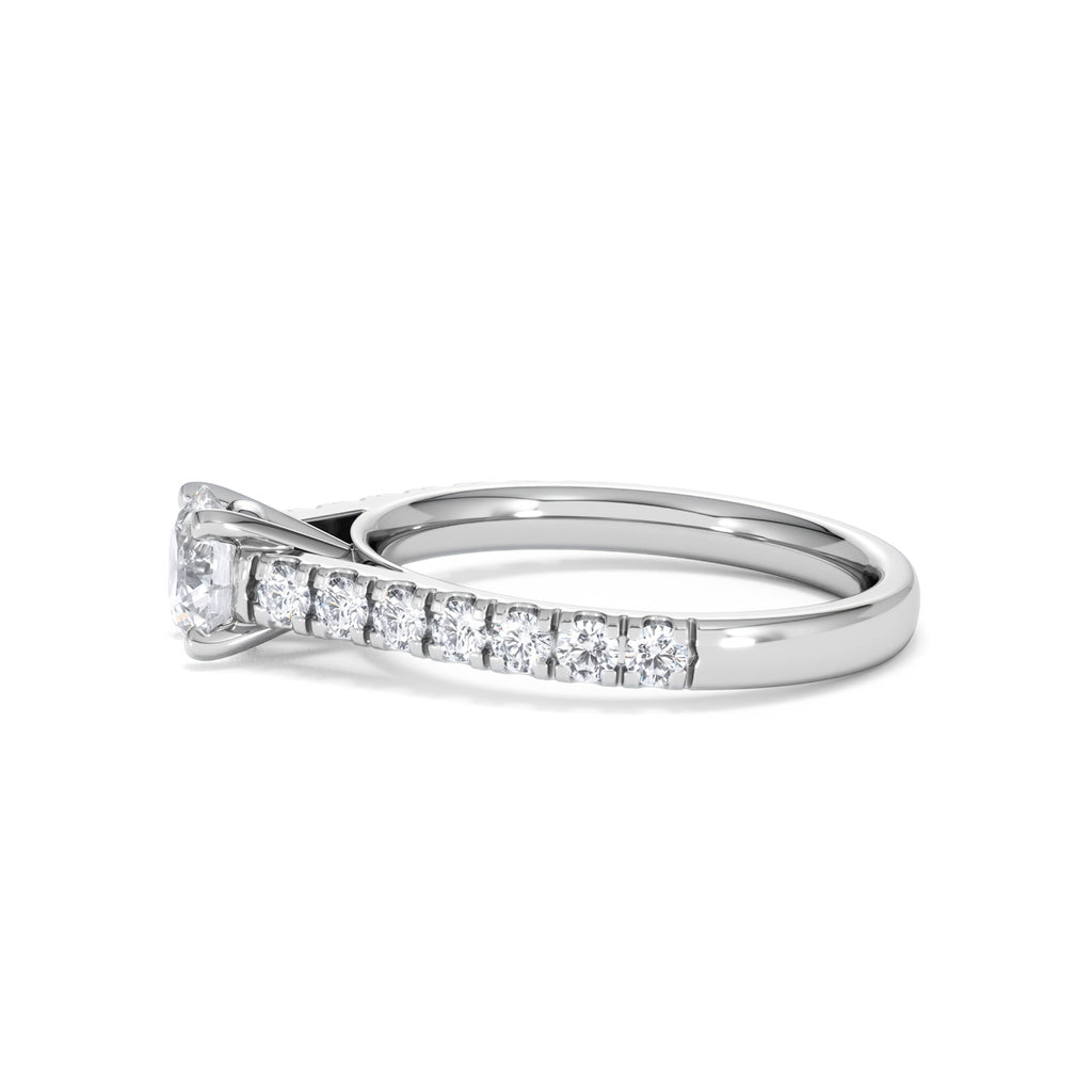 Natalia GIA Diamond Engagement Side Stone Ring Platinum 1.15CT H/SI