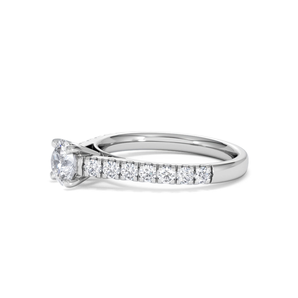 Natalia GIA Diamond Engagement Side Stone Ring Platinum 1.15CT H/SI