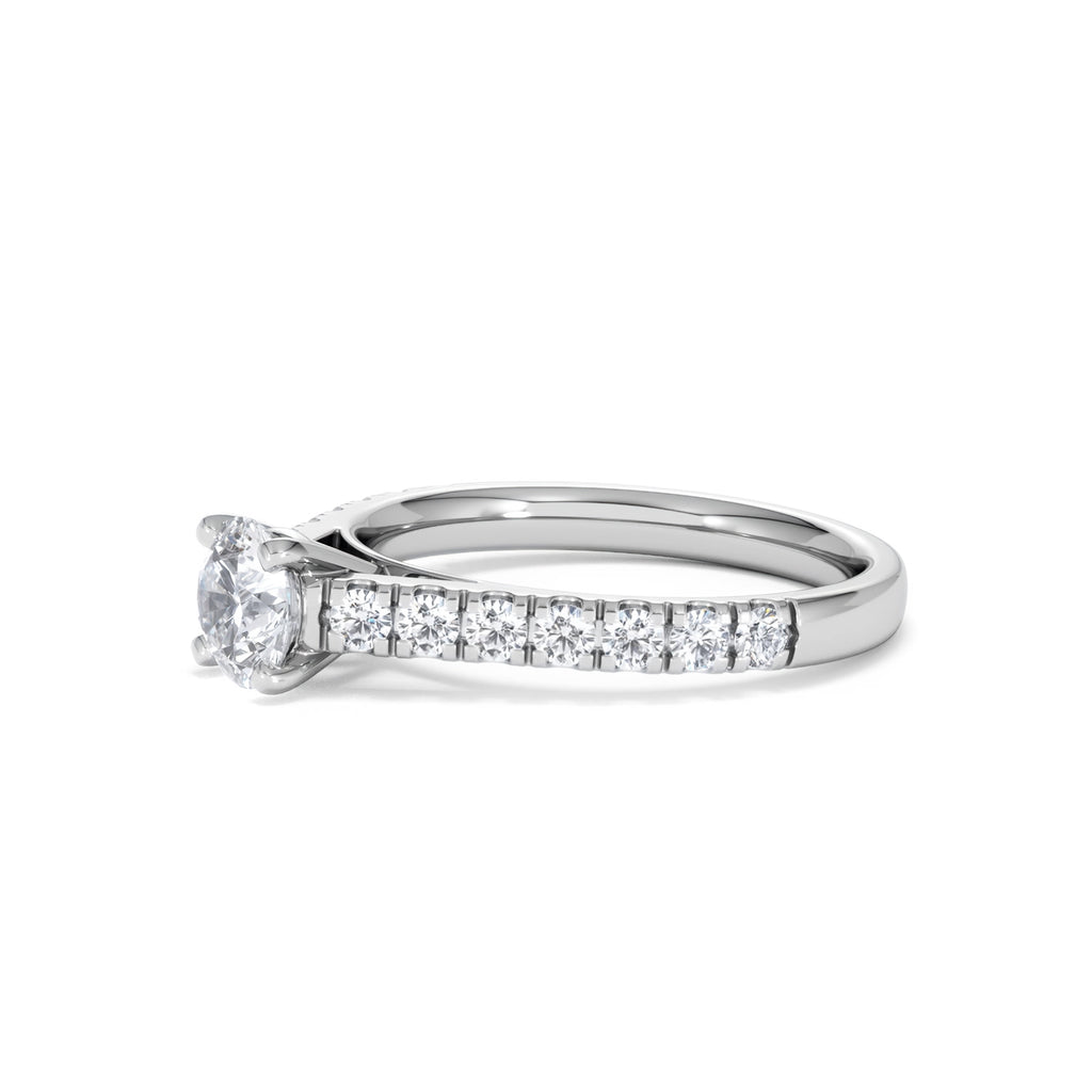 Natalia GIA Diamond Engagement Side Stone Ring Platinum 1.15CT H/SI