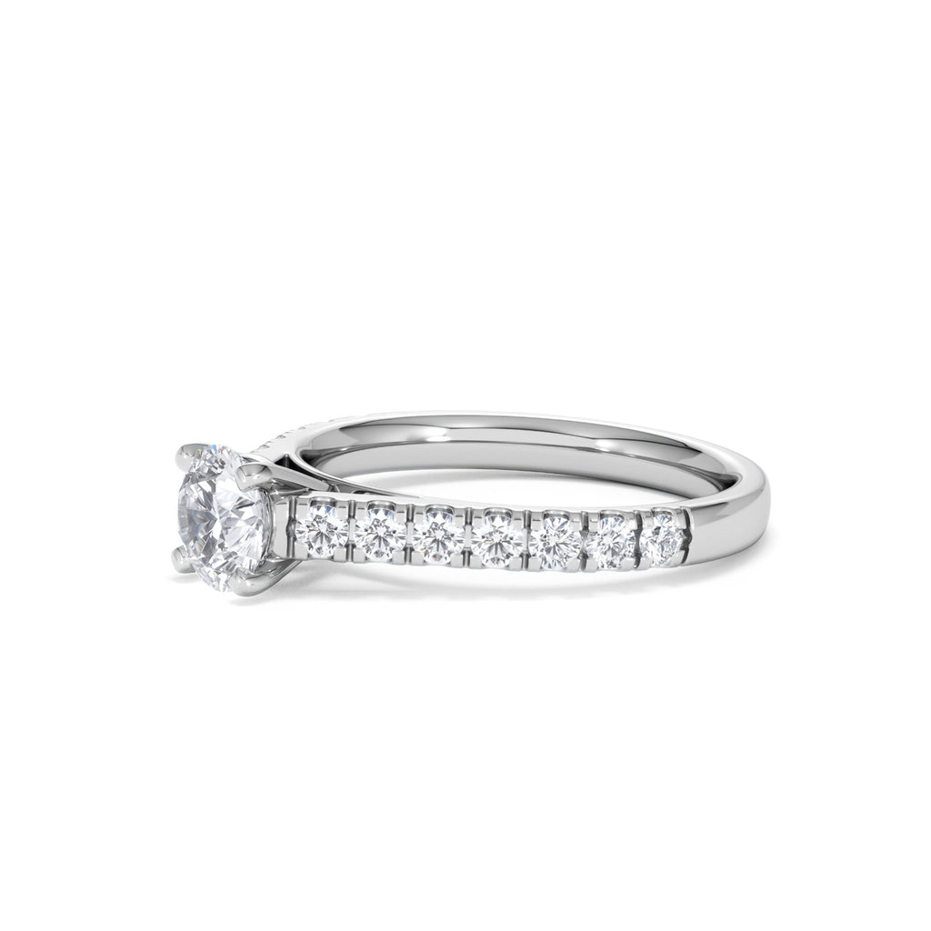 Natalia GIA Diamond Engagement Side Stone Ring Platinum 1.15CT G/VS