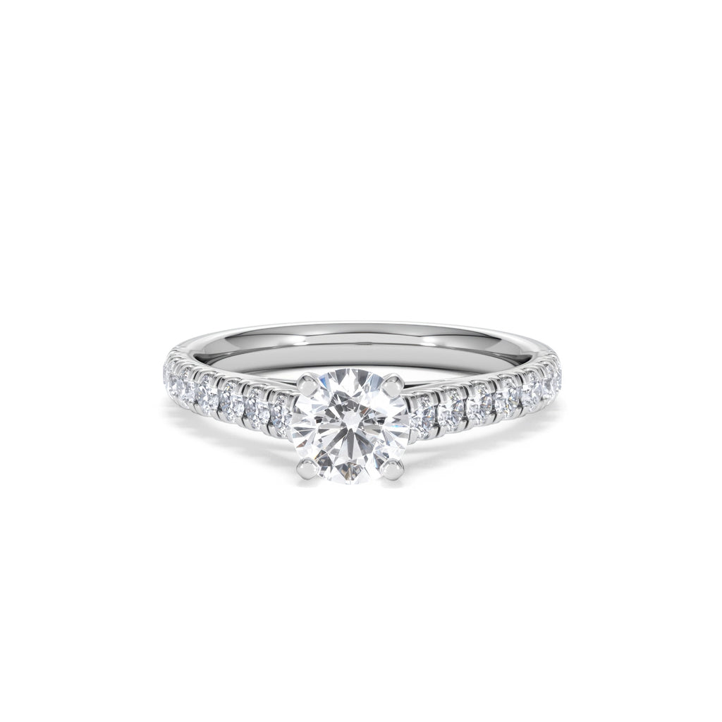Natalia GIA Diamond Engagement Side Stone Ring Platinum 1.15CT G/VS