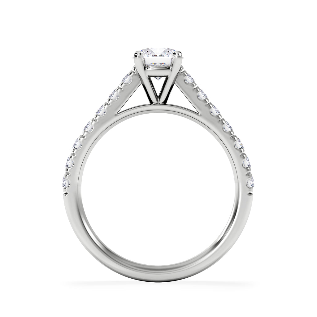 Natalia GIA Diamond Engagement Side Stone Ring Platinum 1.15CT G/VS