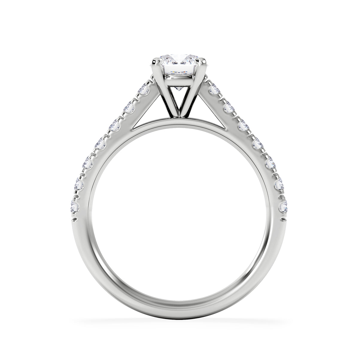 Natalia GIA Diamond Engagement Side Stone Ring 18KW Gold 1.15CT H/SI