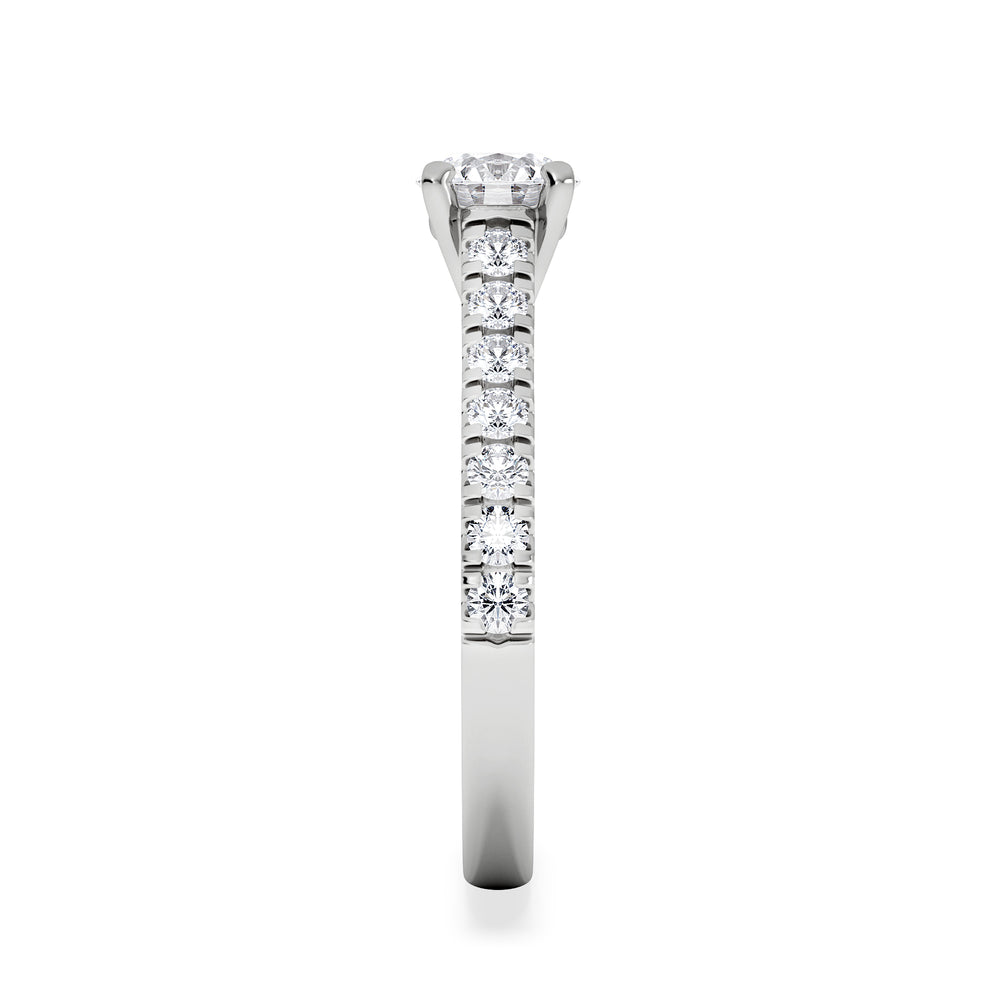 Natalia GIA Diamond Engagement Side Stone Ring Platinum 1.15CT H/SI