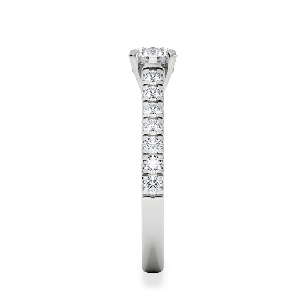 Natalia GIA Diamond Engagement Side Stone Ring Platinum 1.15CT H/SI
