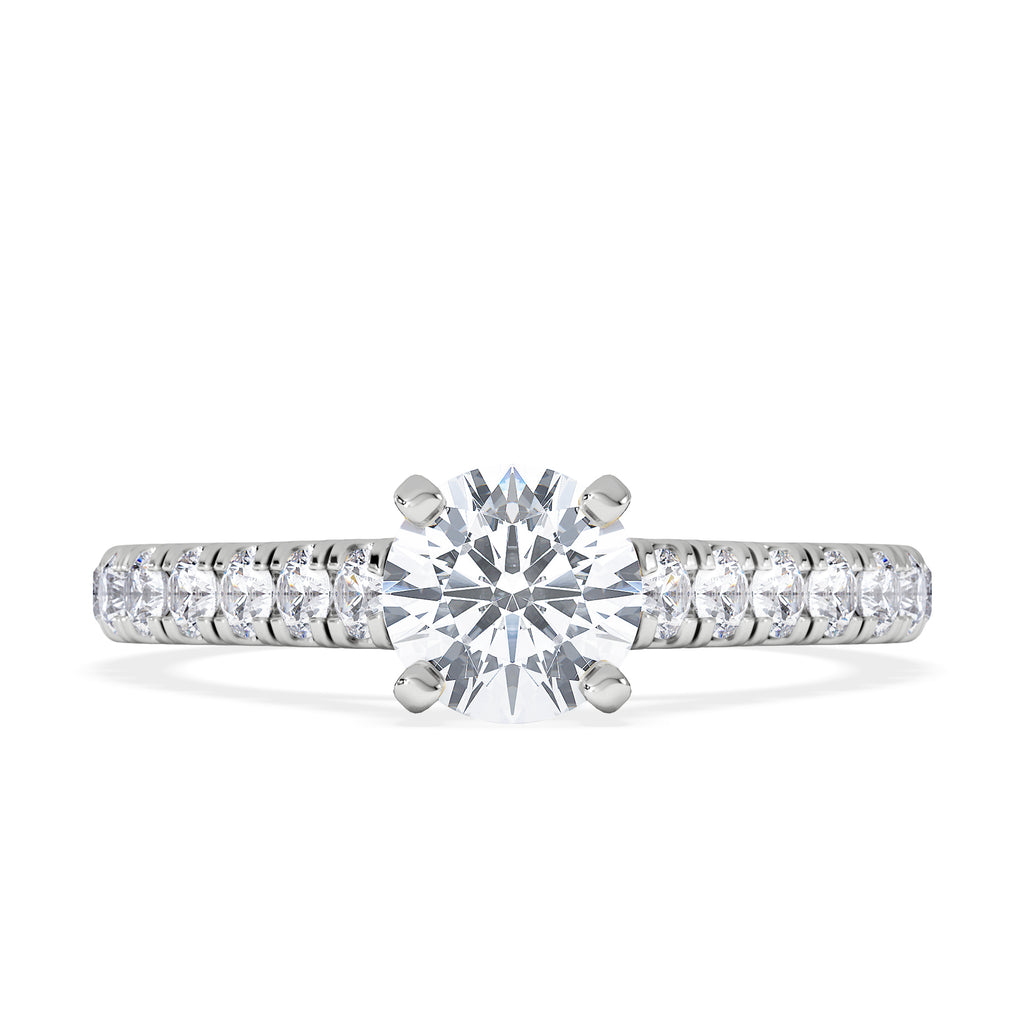 Natalia GIA Diamond Engagement Side Stone Ring Platinum 1.15CT G/VS