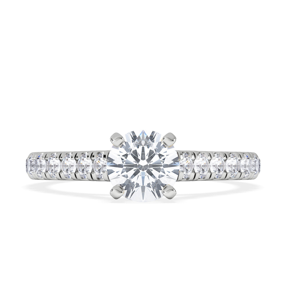Natalia GIA Diamond Engagement Side Stone Ring Platinum 1.15CT H/SI