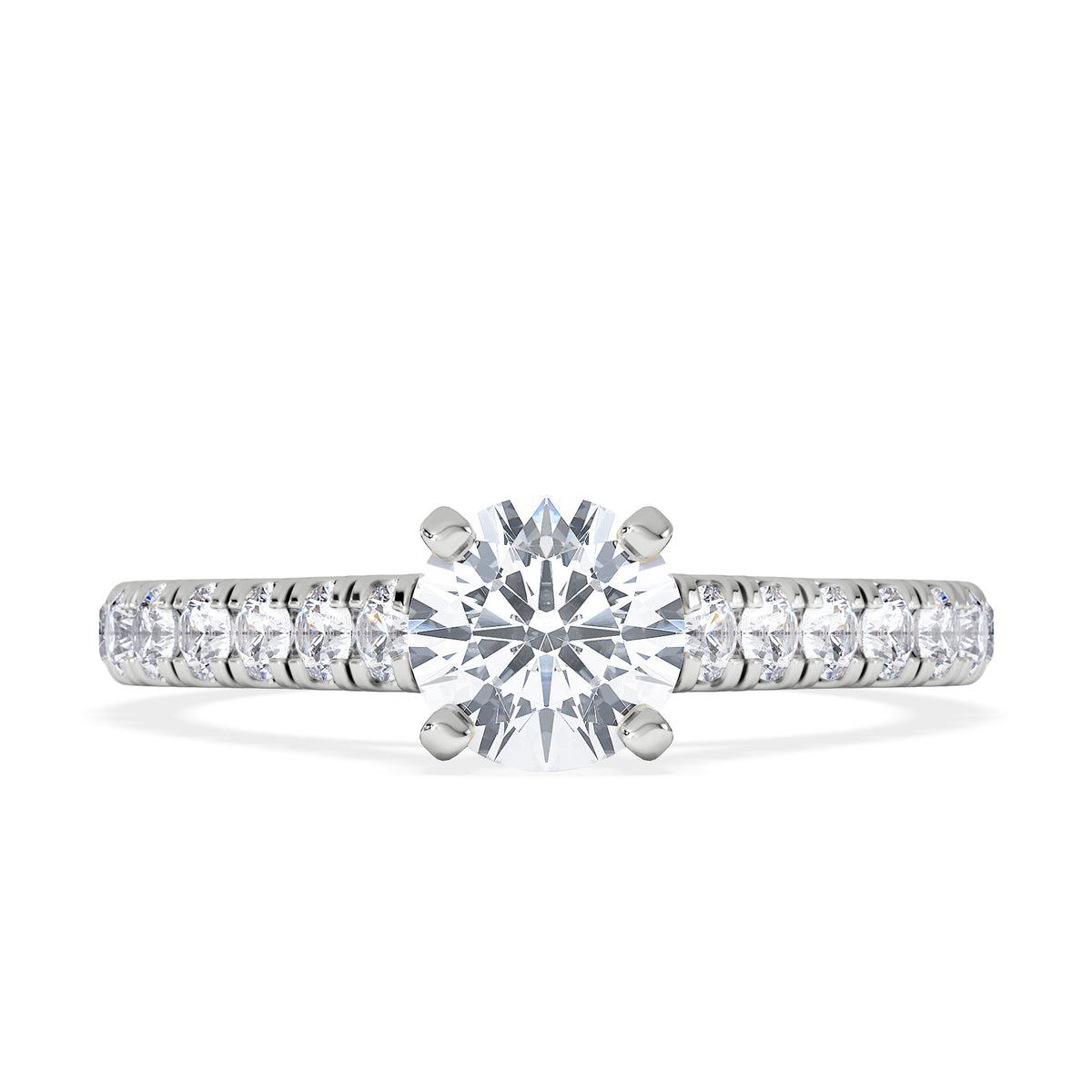 Natalia GIA Diamond Engagement Side Stone Ring Platinum 1.15CT H/SI