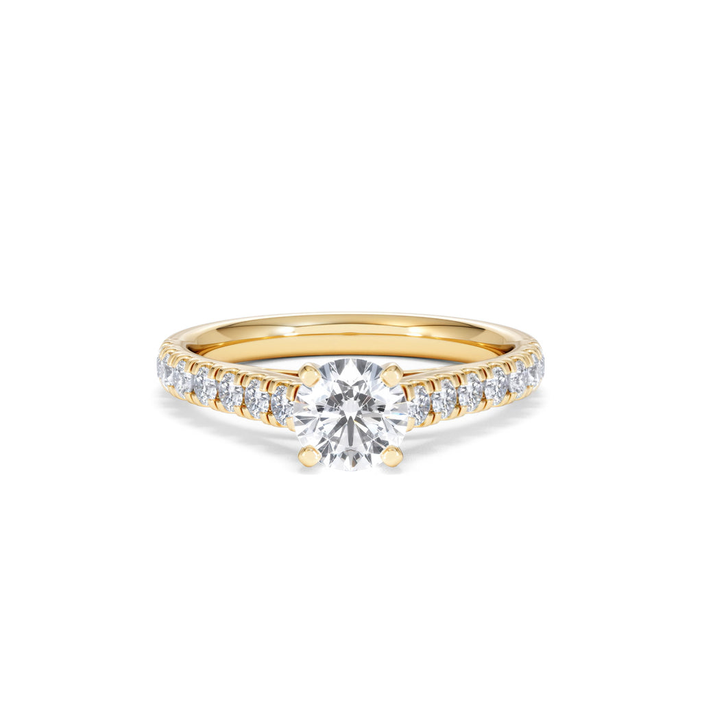 Natalia GIA Diamond Engagement Side Stone Ring 18K Gold 1.15CT G/VS2
