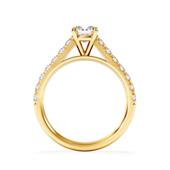 Natalia GIA Diamond Engagement Side Stone Ring 18K Gold 1.15CT G/VS2