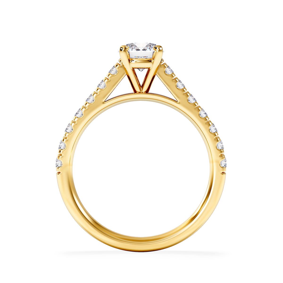 Natalia GIA Diamond Engagement Side Stone Ring 18K Gold 1.15CT G/VS2
