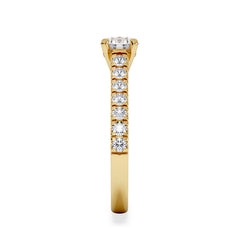 Natalia GIA Diamond Engagement Side Stone Ring 18K Gold 1.15CT G/VS2
