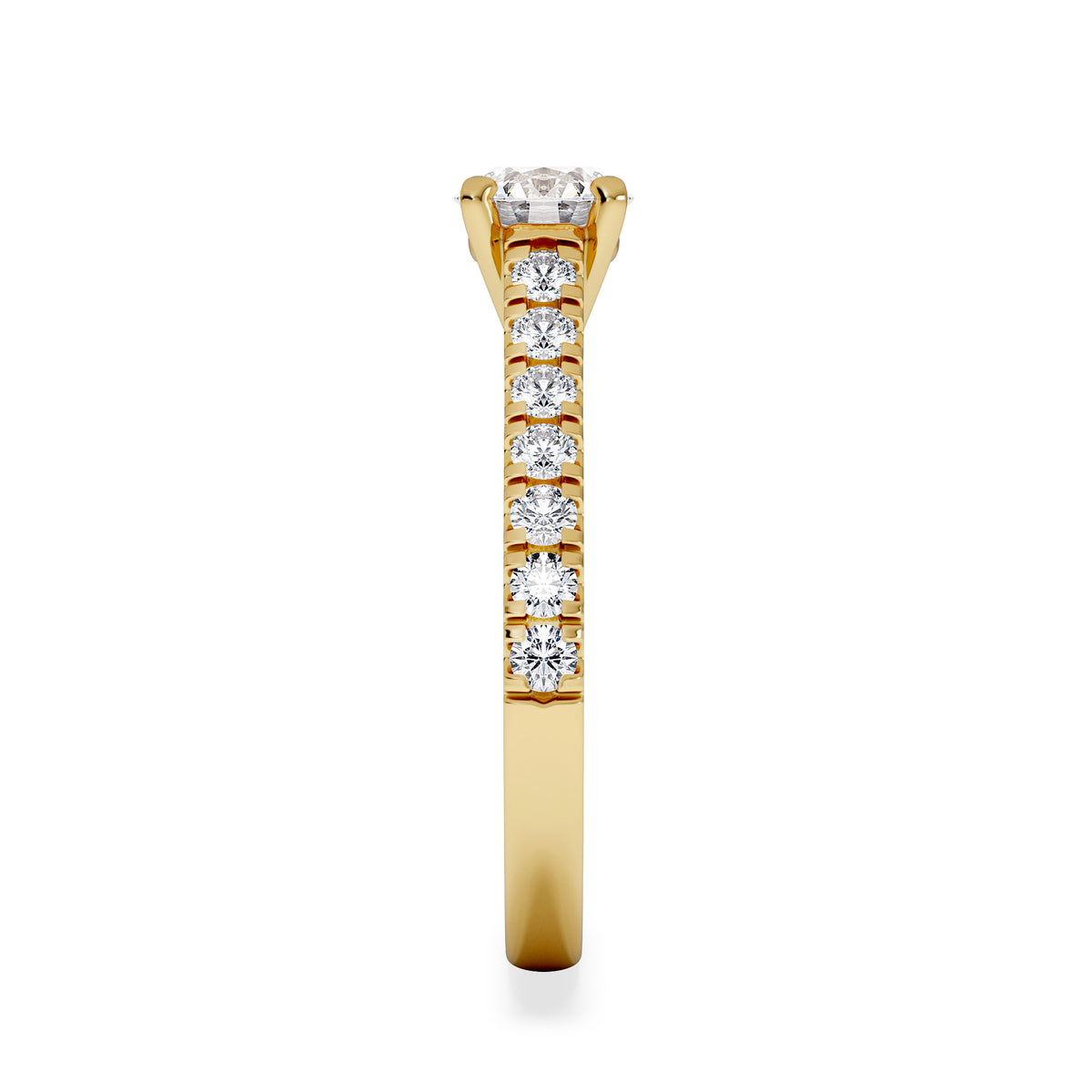 Natalia GIA Diamond Engagement Side Stone Ring 18K Gold 1.15CT G/VS2