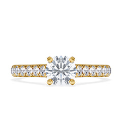 Natalia GIA Diamond Engagement Side Stone Ring 18K Gold 1.15CT G/VS2