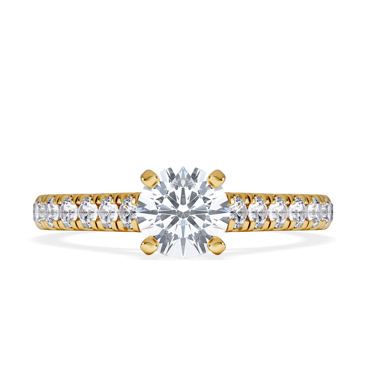 Natalia GIA Diamond Engagement Side Stone Ring 18K Gold 1.15CT G/VS2
