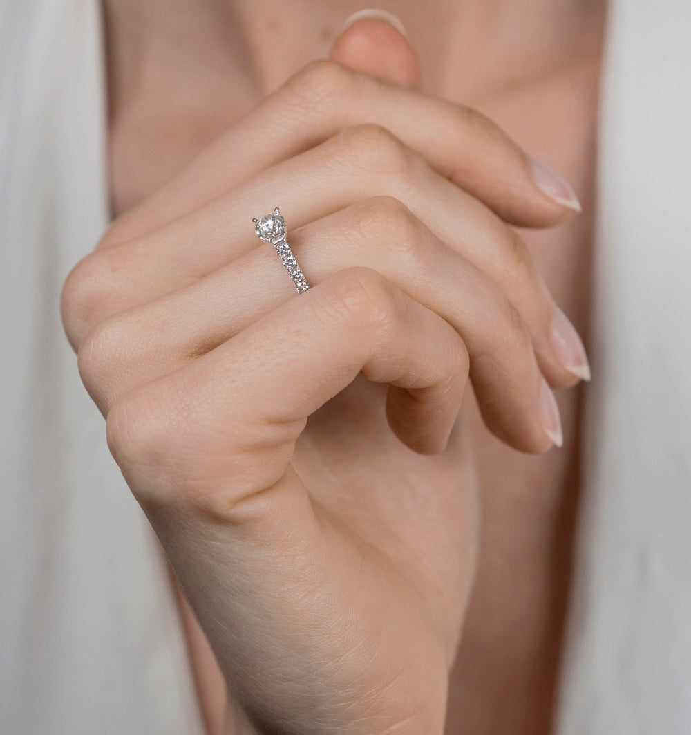 Natalia GIA Diamond Engagement Side Stone Ring Platinum 1.50CT G/SI1