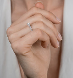 Natalia GIA Diamond Engagement Side Stone Ring Platinum 1.15CT G/VS1