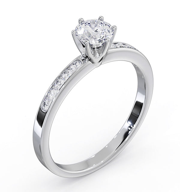 Charlotte Diamond Engagement Side Stone Ring Platinum 0.65CT H/SI
