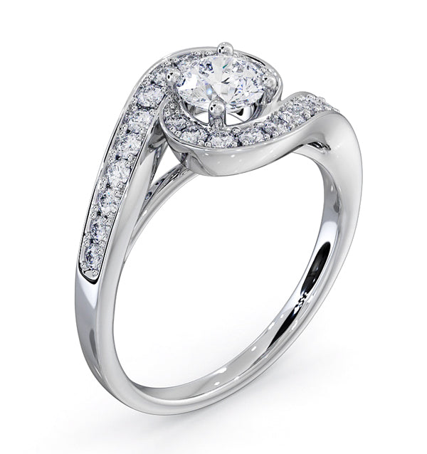 Anais Diamond Engagement Halo Ring Platinum 0.82CT G/VS1