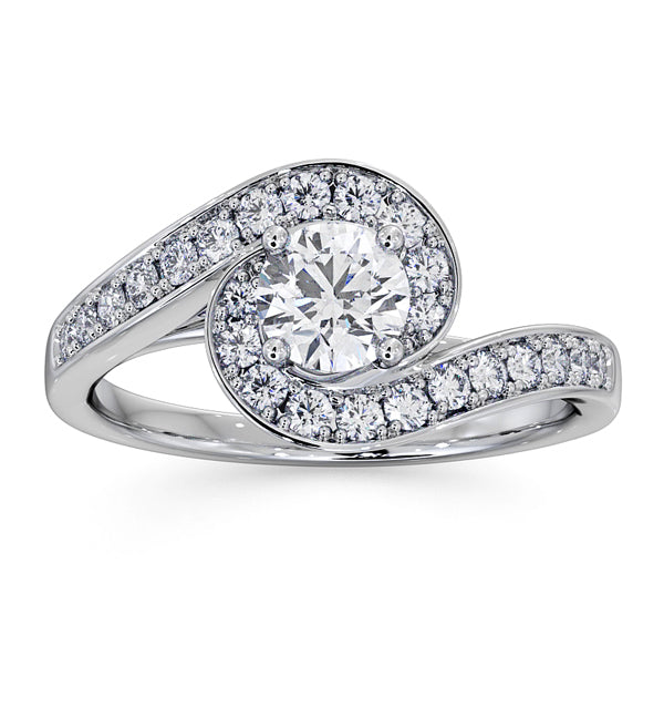 Anais Diamond Engagement Halo Ring Platinum 0.82CT G/VS2