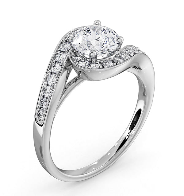 Anais GIA Diamond Engagement Halo Ring Platinum 1.38CT G/VS1