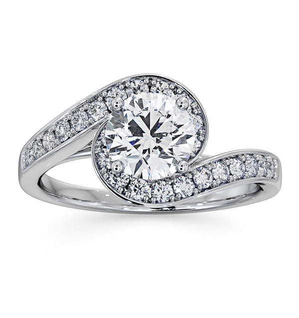 Anais GIA Diamond Engagement Halo Ring Platinum 1.38CT G/VS1