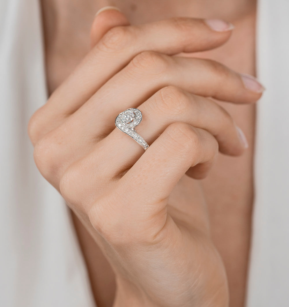 Anais GIA Diamond Engagement Halo Ring Platinum 1.38CT G/VS1