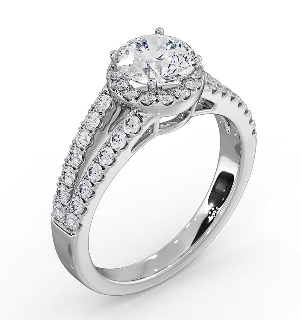 Carly GIA Diamond Engagement Side Stone Ring Platinum 1.58CT G/VS1