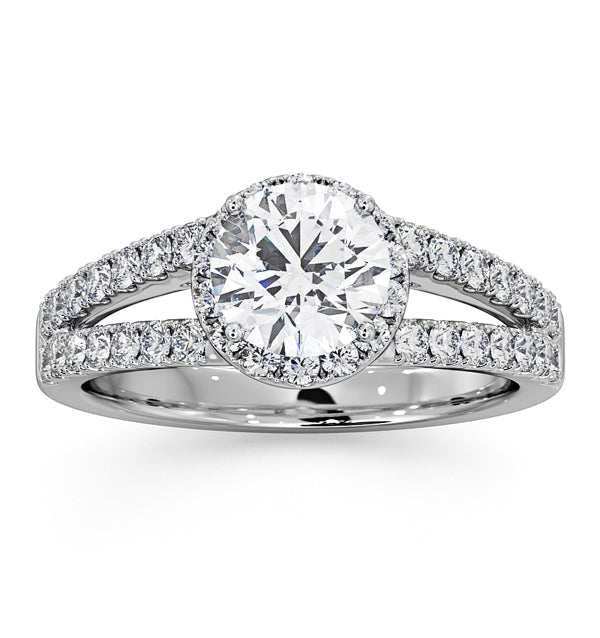 Carly GIA Diamond Engagement Side Stone Ring Platinum 1.58CT G/SI2