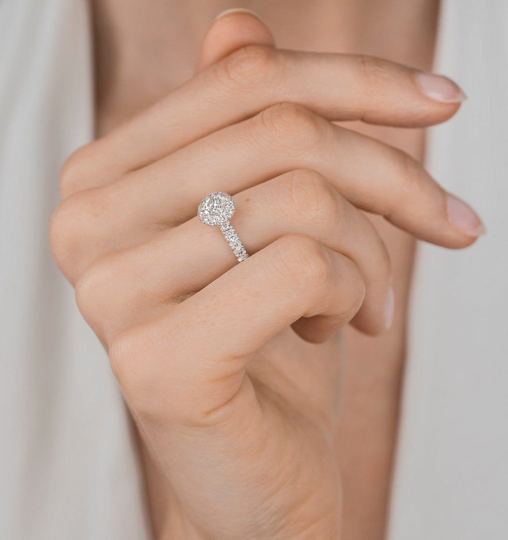 Alessandra GIA Diamond Engagement Ring 18KW Gold 1.35CT G/SI1