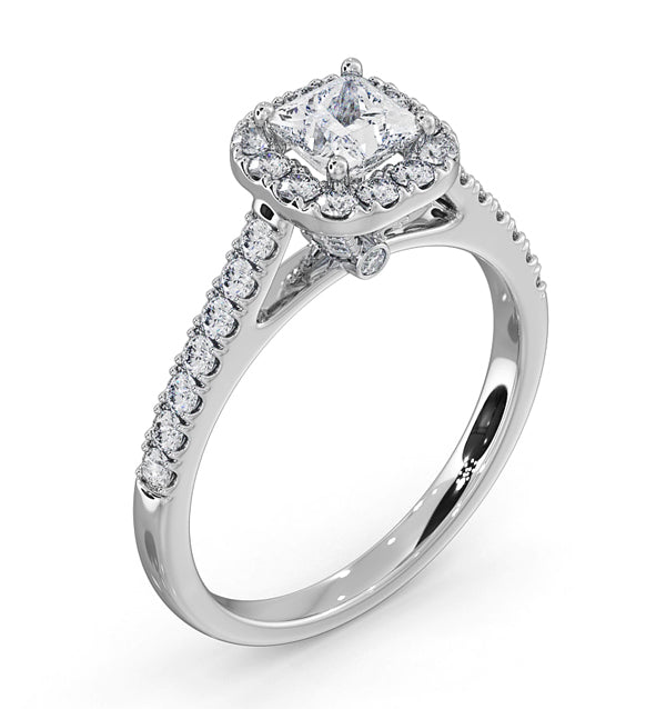 Roxy Diamond Engagement Side Stone Ring in 18KW Gold 0.98CT G/SI2
