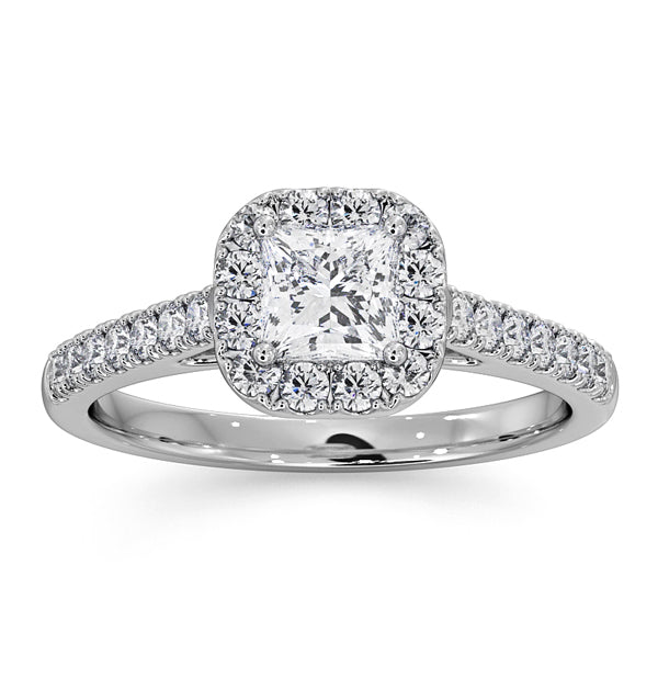 Roxy Lab Diamond Engagement Side Stone Ring in 18KW Gold 0.98CT F/VS1