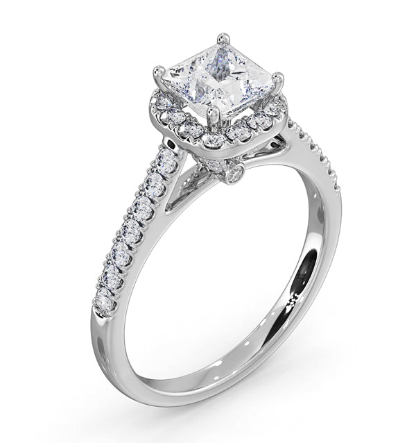Roxy Lab Diamond Engagement Side Stone Ring Platinum 1.58CT F/VS1