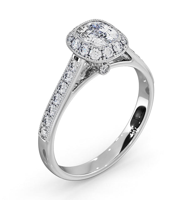 Danielle Diamond Engagement Side Stone Ring in Platinum 1CT H/SI