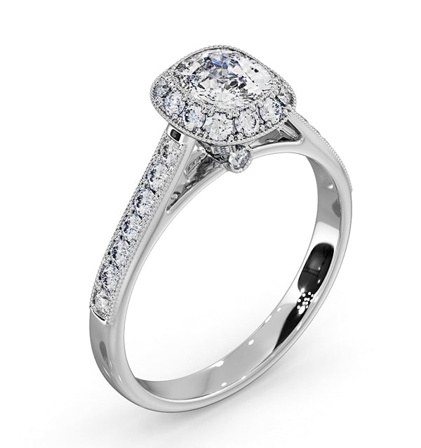 Danielle GIA Diamond Engagement Side Stone Ring 18KW Gold 1.25CT G/VS2