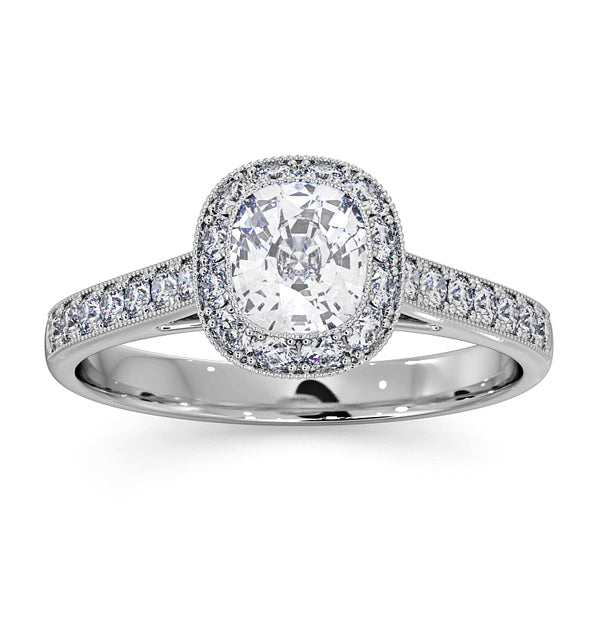Danielle GIA Diamond Engagement Side Stone Ring 18KW Gold 1.25CT G/VS2