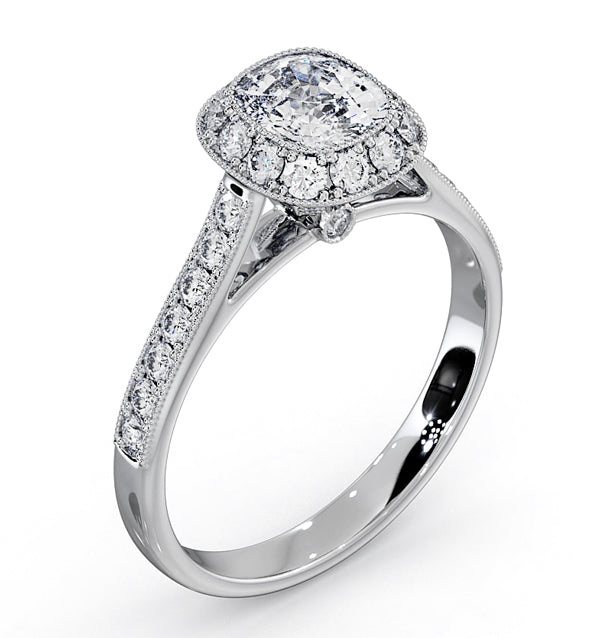 Danielle GIA Diamond Engagement Side Stone Ring 18KW Gold 1.50CT G/VS2