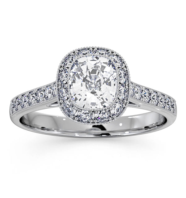 Danielle GIA Diamond Engagement Side Stone Ring 18KW Gold 1.50CT G/VS2