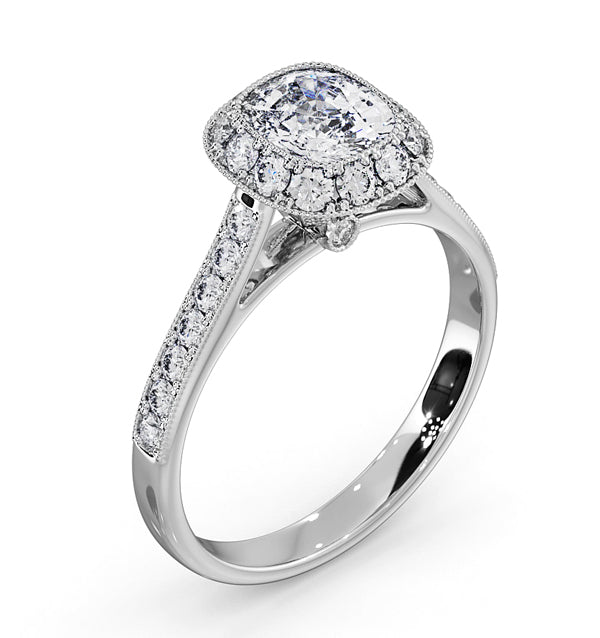 Danielle GIA Diamond Engagement Side Stone Ring in Platinum 1.60CT VS1