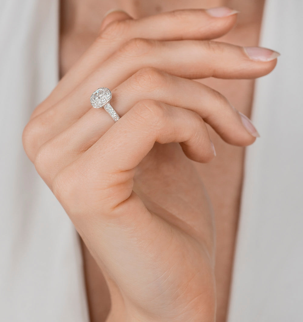 Danielle GIA Diamond Engagement Side Stone Ring 18KW Gold 1.25CT G/VS2