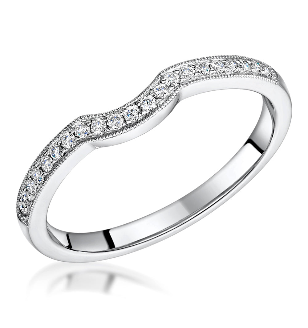 Leila Matching Diamond Milgrain Wedding Band 0.35ct in Platinum
