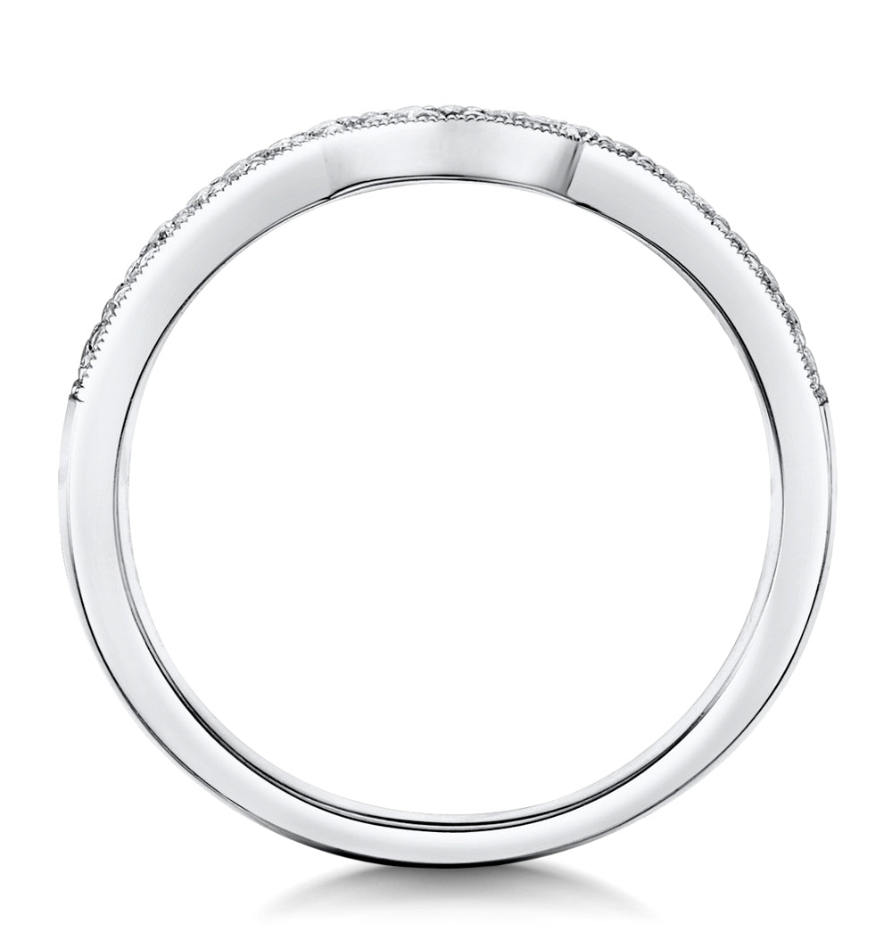 Leila Matching Diamond Milgrain Wedding Band 0.35ct in Platinum