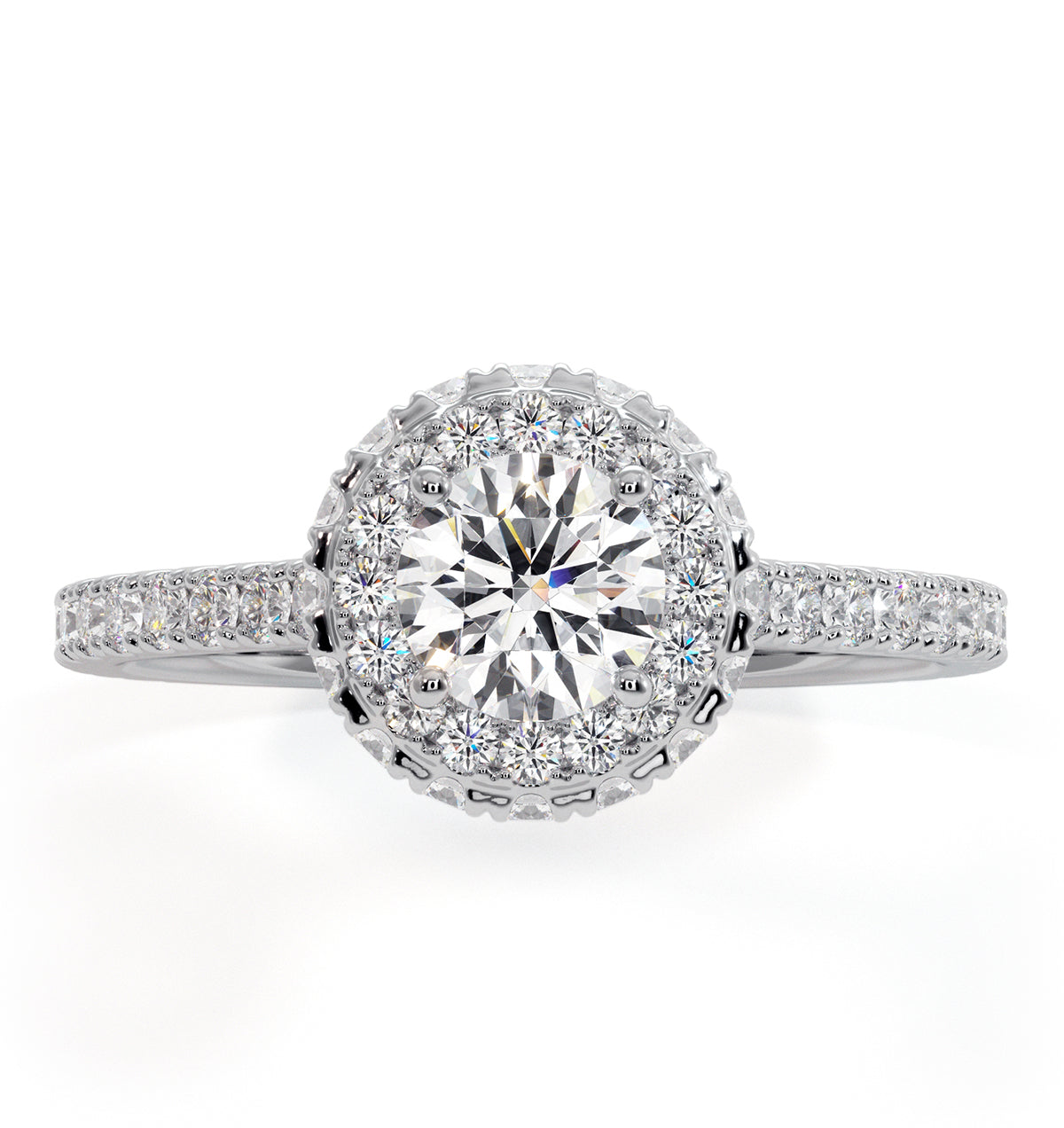 Valerie Diamond Halo Engagement Ring in Platinum 1.10ct G/SI2