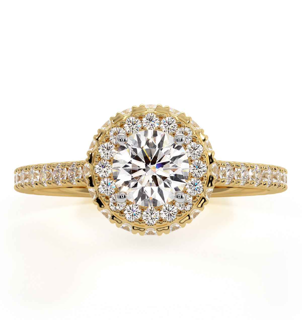 Valerie Diamond Halo Engagement Ring in 18K Gold 1.10ct G/SI2