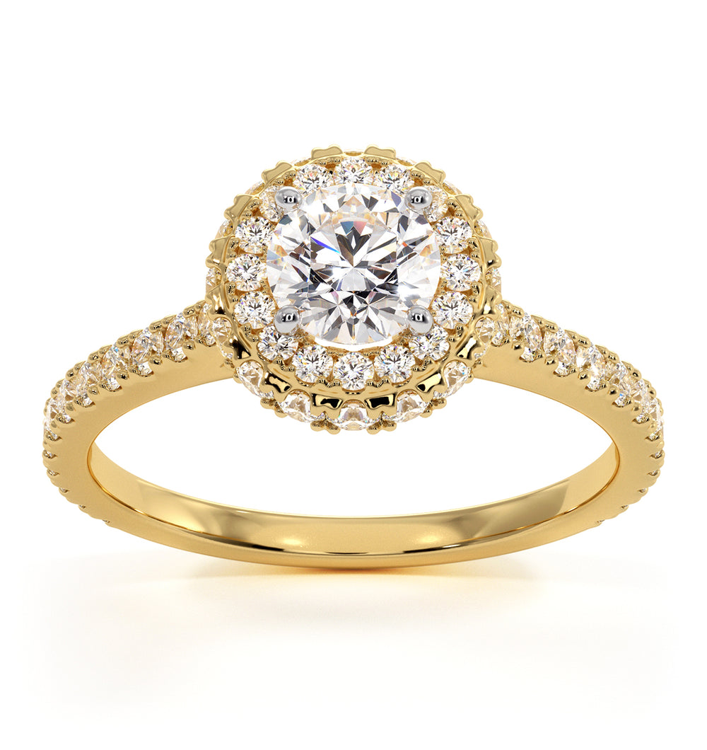 Valerie Diamond Halo Engagement Ring in 18K Gold 1.10ct G/SI2