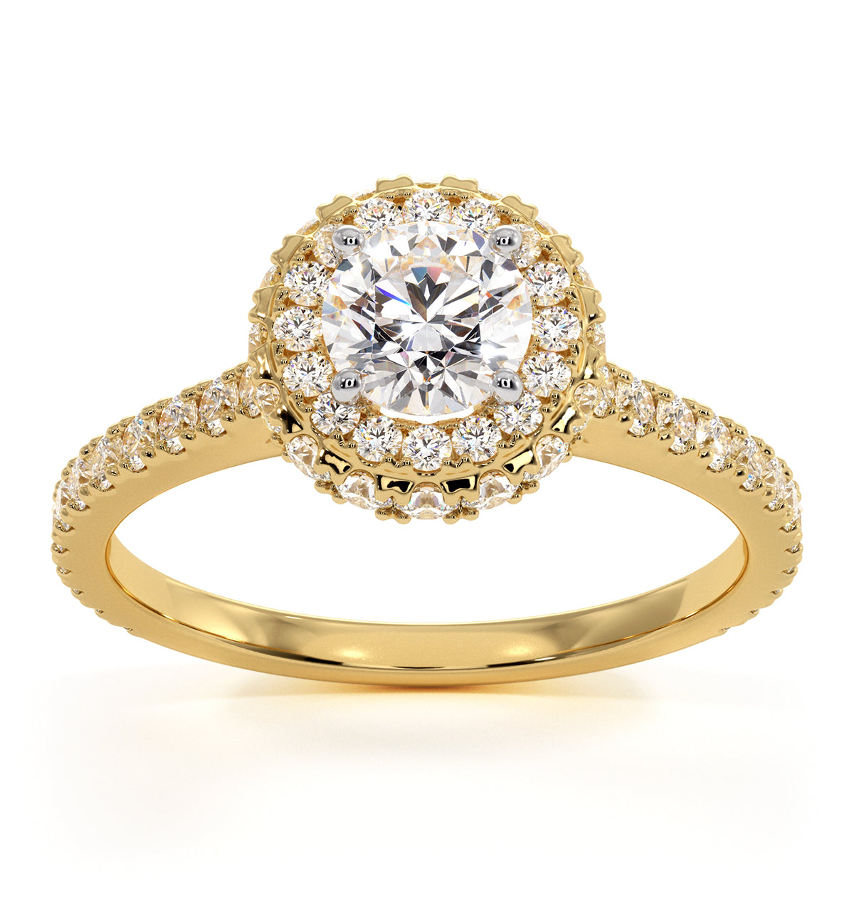 Valerie Diamond Halo Engagement Ring in 18K Gold 1.10ct G/SI2
