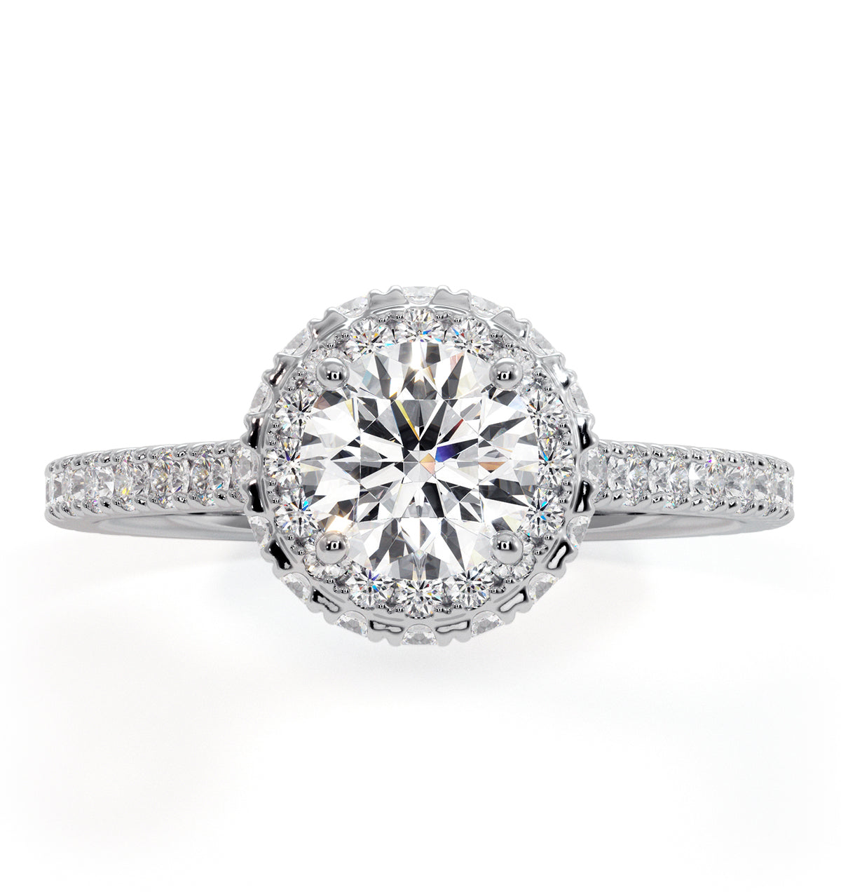 Valerie GIA Diamond Halo Engagement Ring in Platinum 1.40ct G/SI2