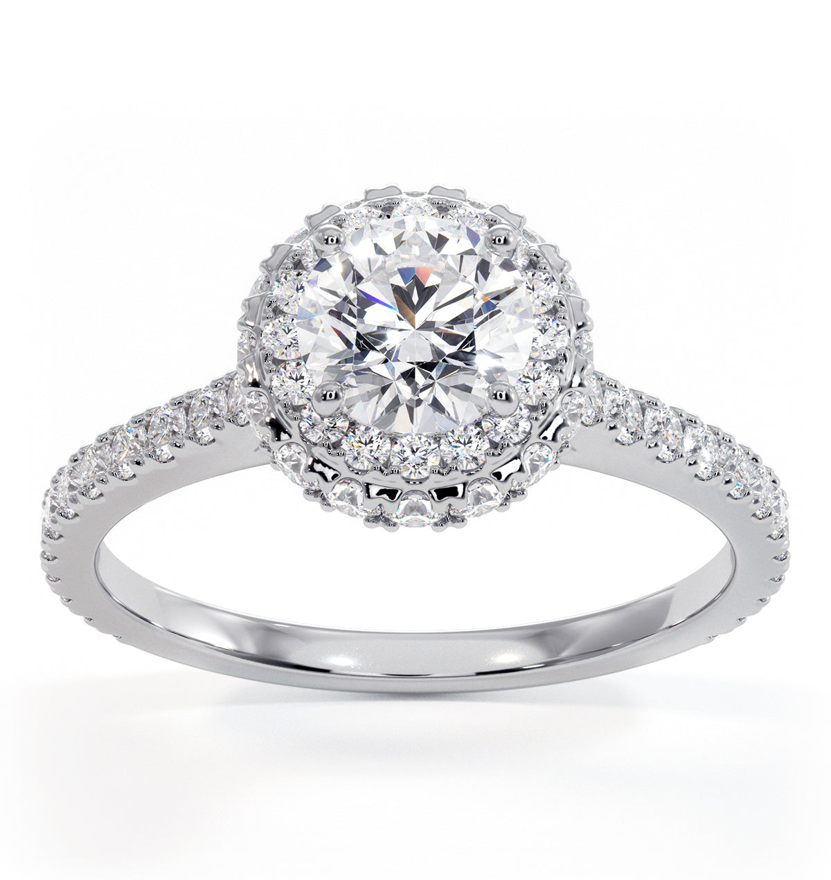 Valerie GIA Diamond Halo Engagement Ring in Platinum 1.40ct G/SI2