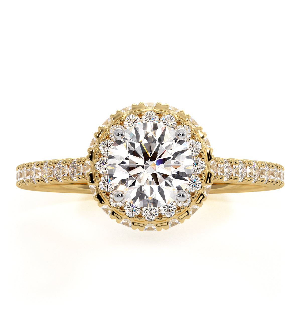 Valerie GIA Diamond Halo Engagement Ring in 18K Gold 1.40ct G/SI2