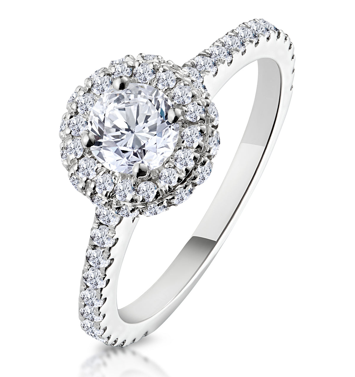 Valerie Diamond Halo Engagement Ring in Platinum 1.10ct G/SI2